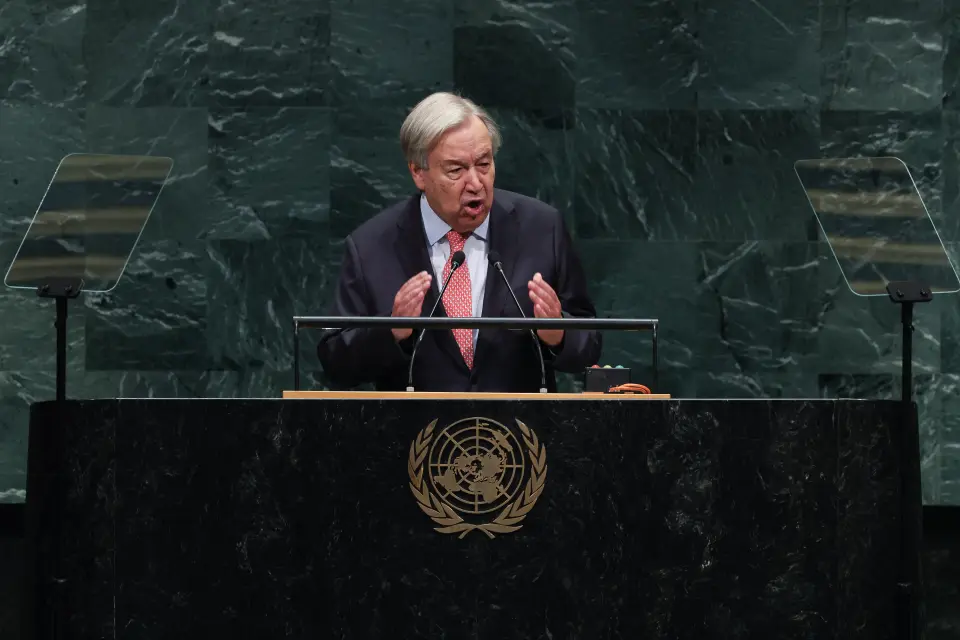 UN Secretary General Antonio Guterres speaks during the 81st United Nations General Assembly at the United Nations Headquarters in New York, on September 22, 2026. (Photo by TIMOTHY A. CLARY / AFP)